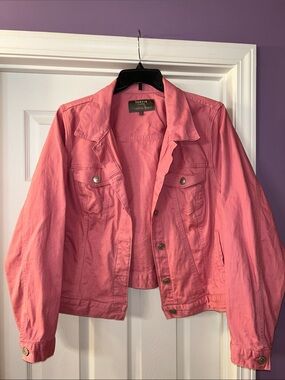 torrid Coral Pink Denim Trucker Jacket